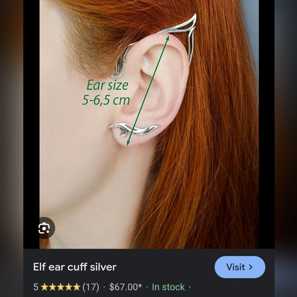 New Large Pair of Elf Ear Cuff Earrings